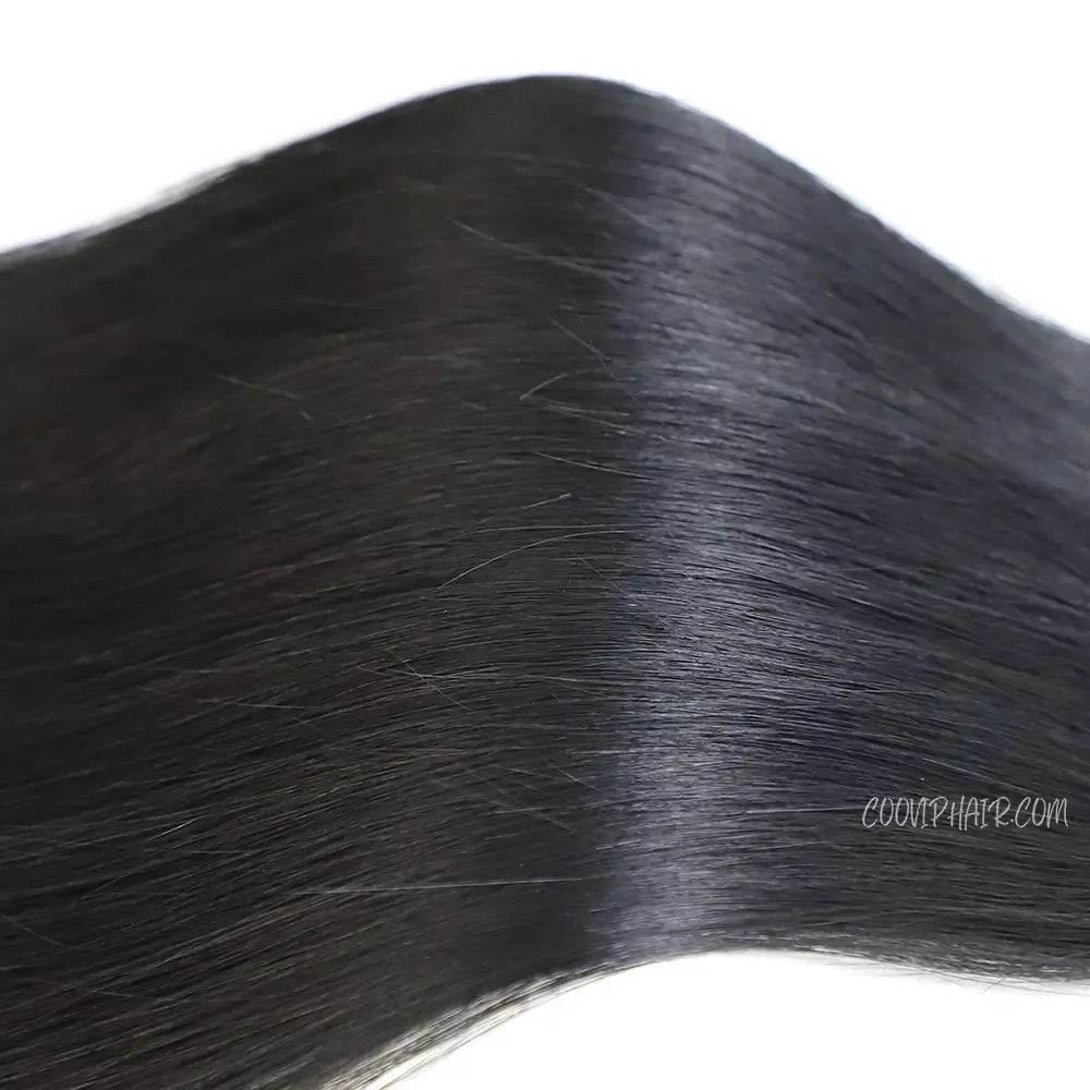 Flat Weft Extensions Double Drawn #1 Jet Black Hair 50g - Cooviphair