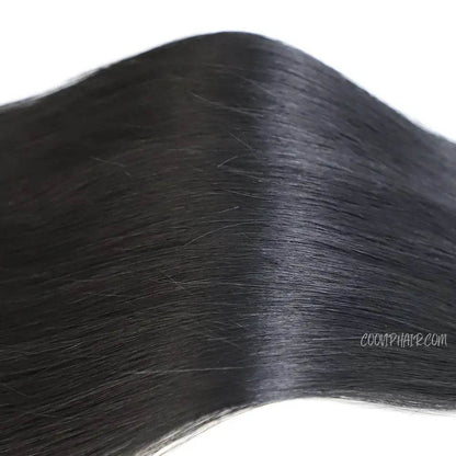 Flat Weft Extensions Double Drawn #1 Jet Black Hair 50g - Cooviphair