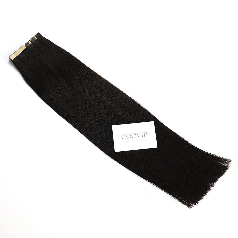 Tape in Extensions Double Drawn #2 Dark Chocolate Brown Hair 50g - Cooviphair
