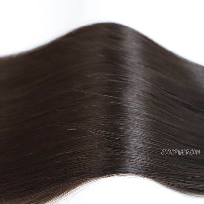 Flat Weft Extensions Double Drawn #2 Dark Chocolate Brown Hair 50g - Cooviphair