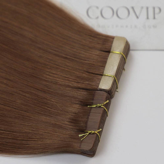 Tape in Extensions Double Drawn #33 Dark Auburn Hair 50g - Cooviphair