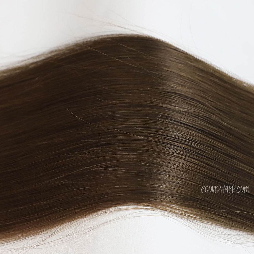 Machine Weft Extensions Double Drawn #4 Chocolate Brown Hair 50g - Cooviphair