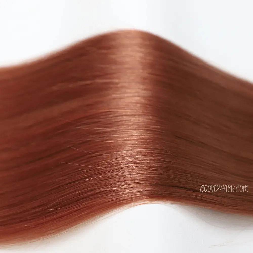 Machine Weft Extensions Double Drawn #530 Ruby Red Hair 50g - Cooviphair