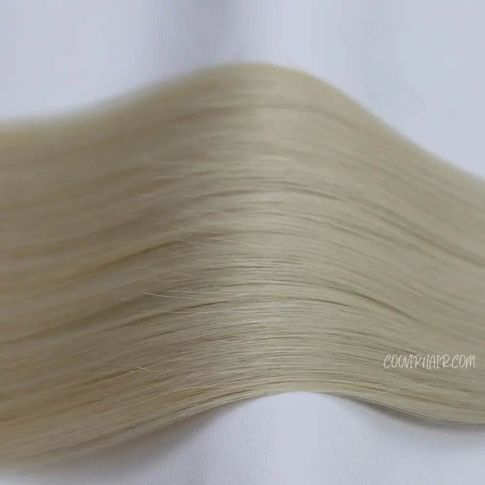 Flat Weft Extensions Double Drawn #60 Platinum Blonde Hair 50g - Cooviphair