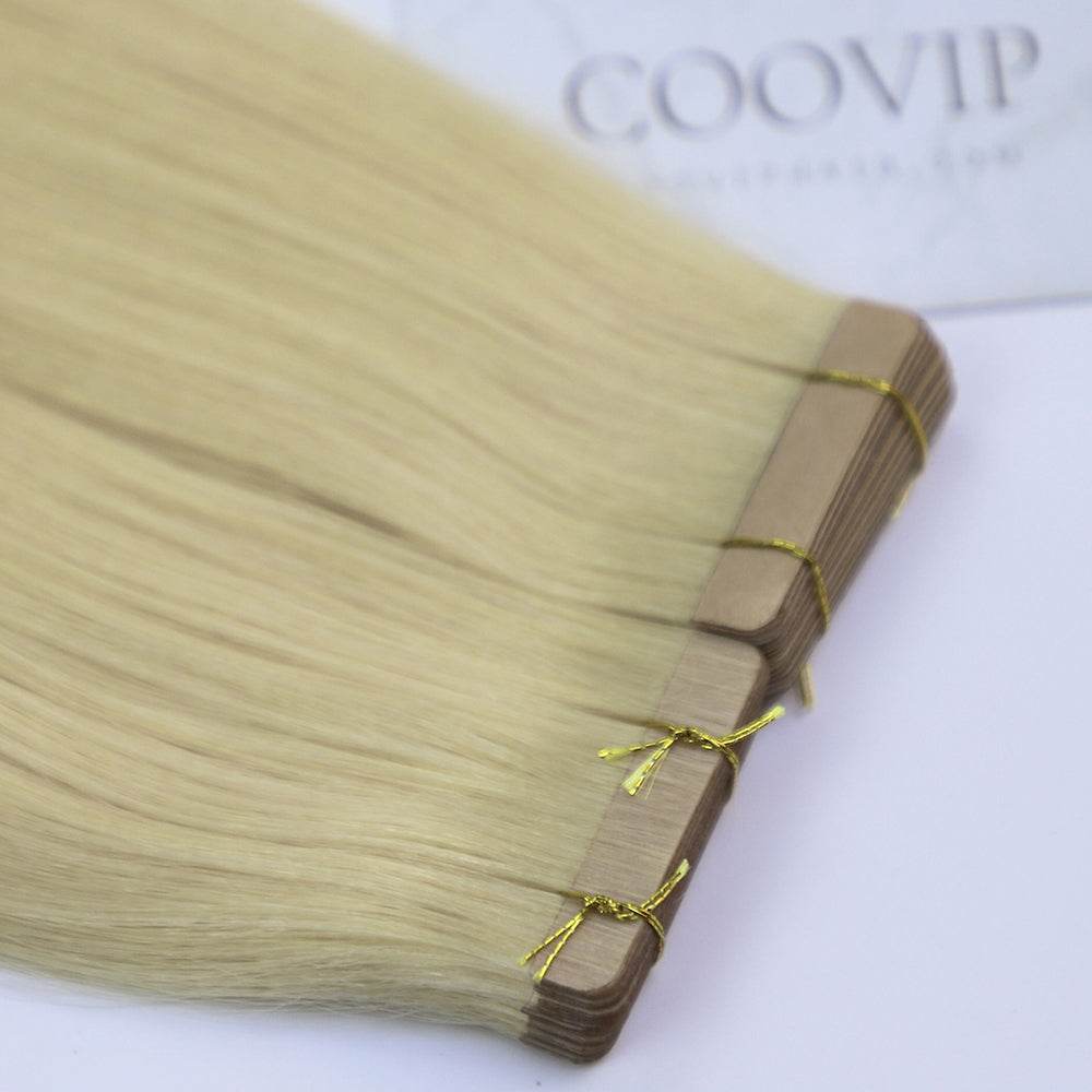 Tape in Extensions Double Drawn #613 Bleach Blonde Hair 50g - Cooviphair