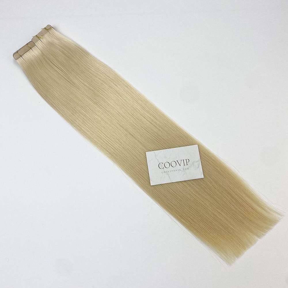 Tape in Extensions Double Drawn #613 Bleach Blonde Hair 50g - Cooviphair