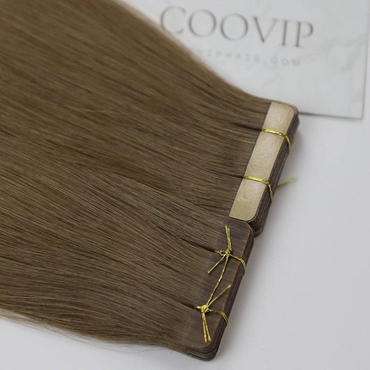 Tape in Extensions Double Drawn #6 Medium Chestnut Brown Hair 50g - Cooviphair