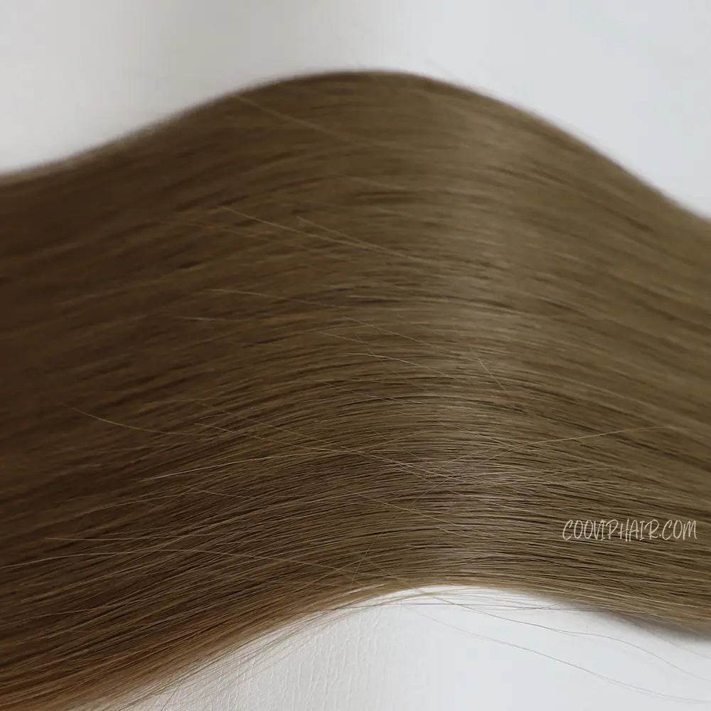 Flat Weft Extensions Double Drawn #6 Medium Chestnut Brown Hair 50g - Cooviphair