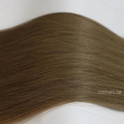 Flat Weft Extensions Double Drawn #6 Medium Chestnut Brown Hair 50g - Cooviphair