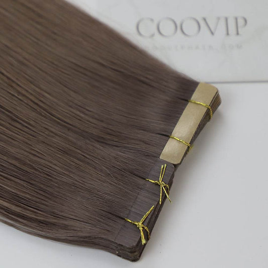 Tape in Extensions Double Drawn #8.1 Natural Ash Blonde Hair 50g - Cooviphair