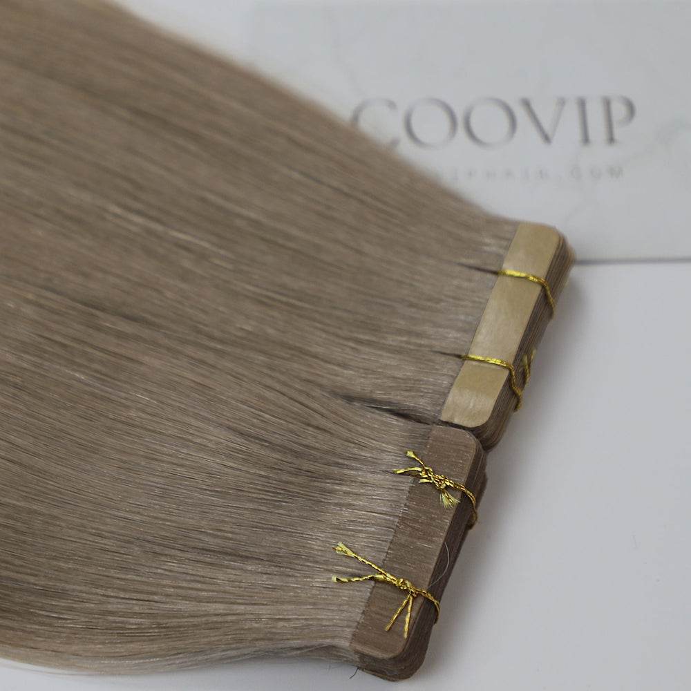 Tape in Extensions Double Drawn #9.1 Ash Light Blonde Hair 50g - Cooviphair