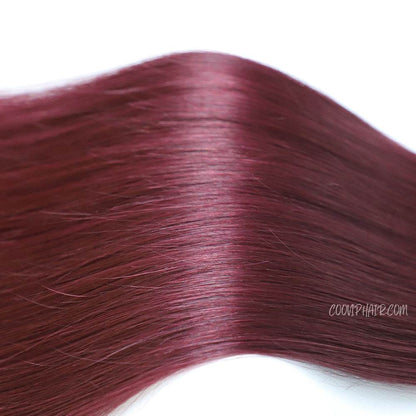 Tape in Extensions Double Drawn #99J Red Wine Burgundy Hair 50g - Cooviphair