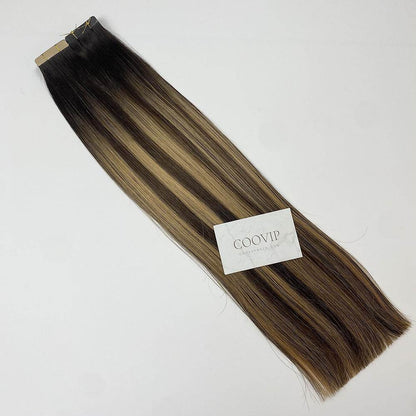 Tape in Extensions Double Drawn Balayage Hair #B2/4/27 50g - Cooviphair