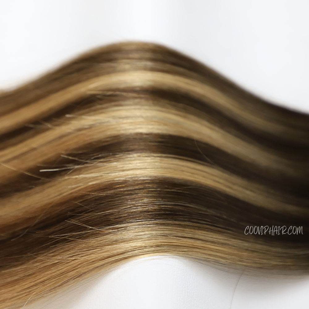 K Tip Extensions Double Drawn Flat Tip Balayage Hair #B2/4/27 Hair 50g - Cooviphair