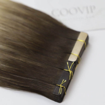 Tape in Extensions Double Drawn Balayage Hair #B4/8/60 50g - Cooviphair