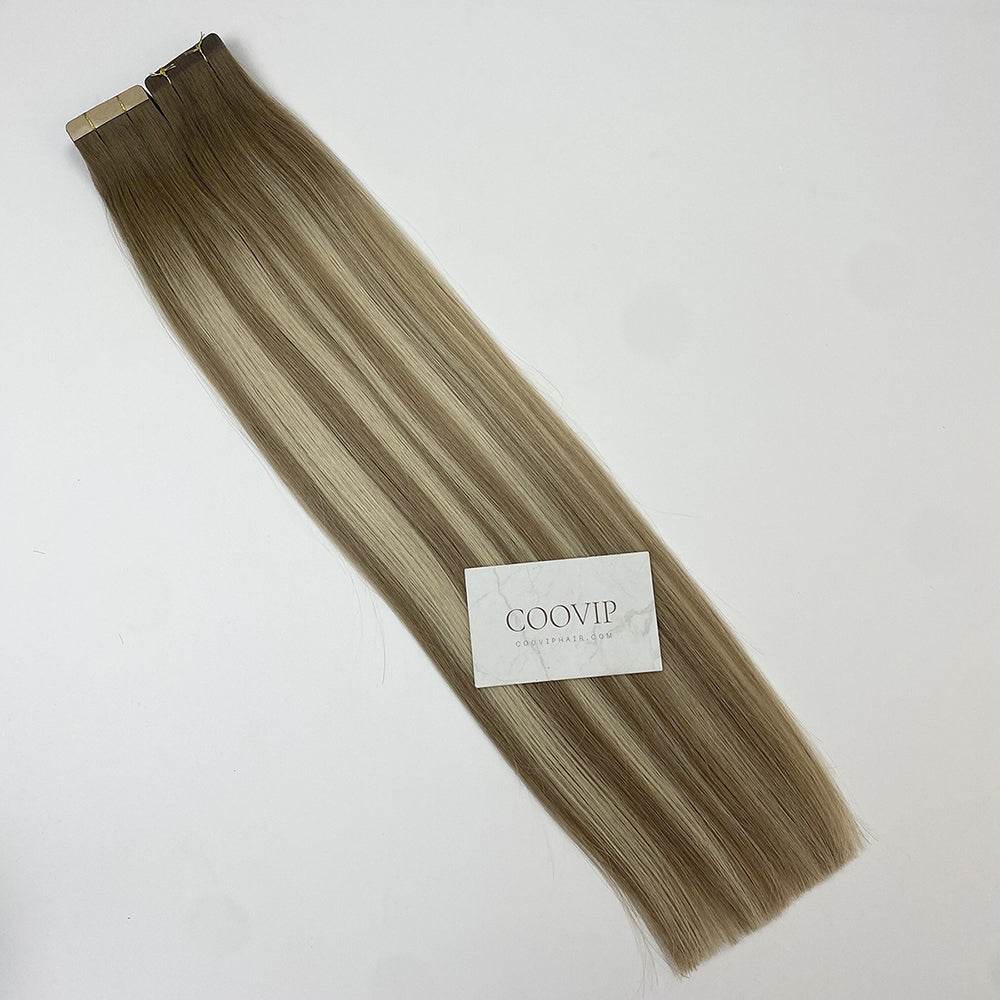 Tape in Extensions Double Drawn Balayage Hair #B6/18/60 50g - Cooviphair