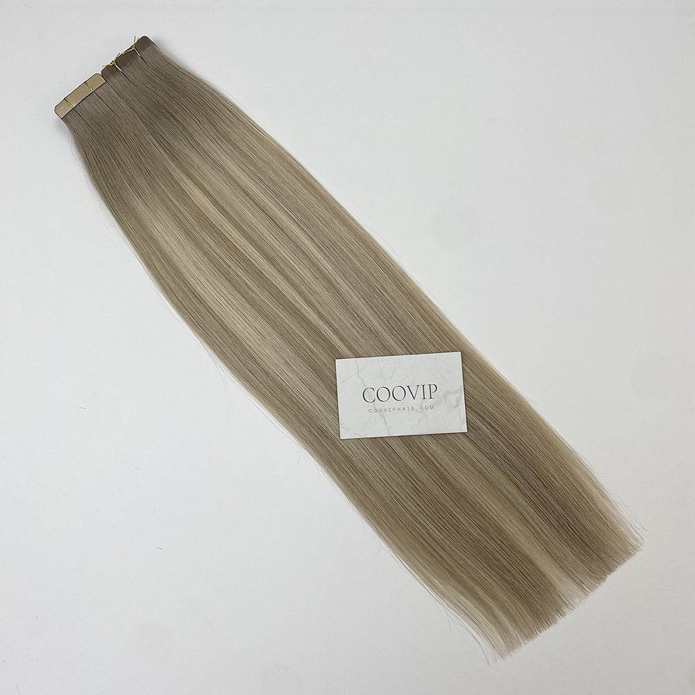 Tape in Extensions Double Drawn Balayage Hair #B9.1/60A 50g - Cooviphair