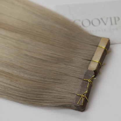 Tape in Extensions Double Drawn Balayage Hair #B9.1/60A 50g - Cooviphair