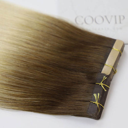 Tape in Extensions Double Drawn Ombre Color #T4/60 50g - Cooviphair