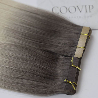 Tape in Extensions Double Drawn Ombre Color #T8.1/60A 50g - Cooviphair