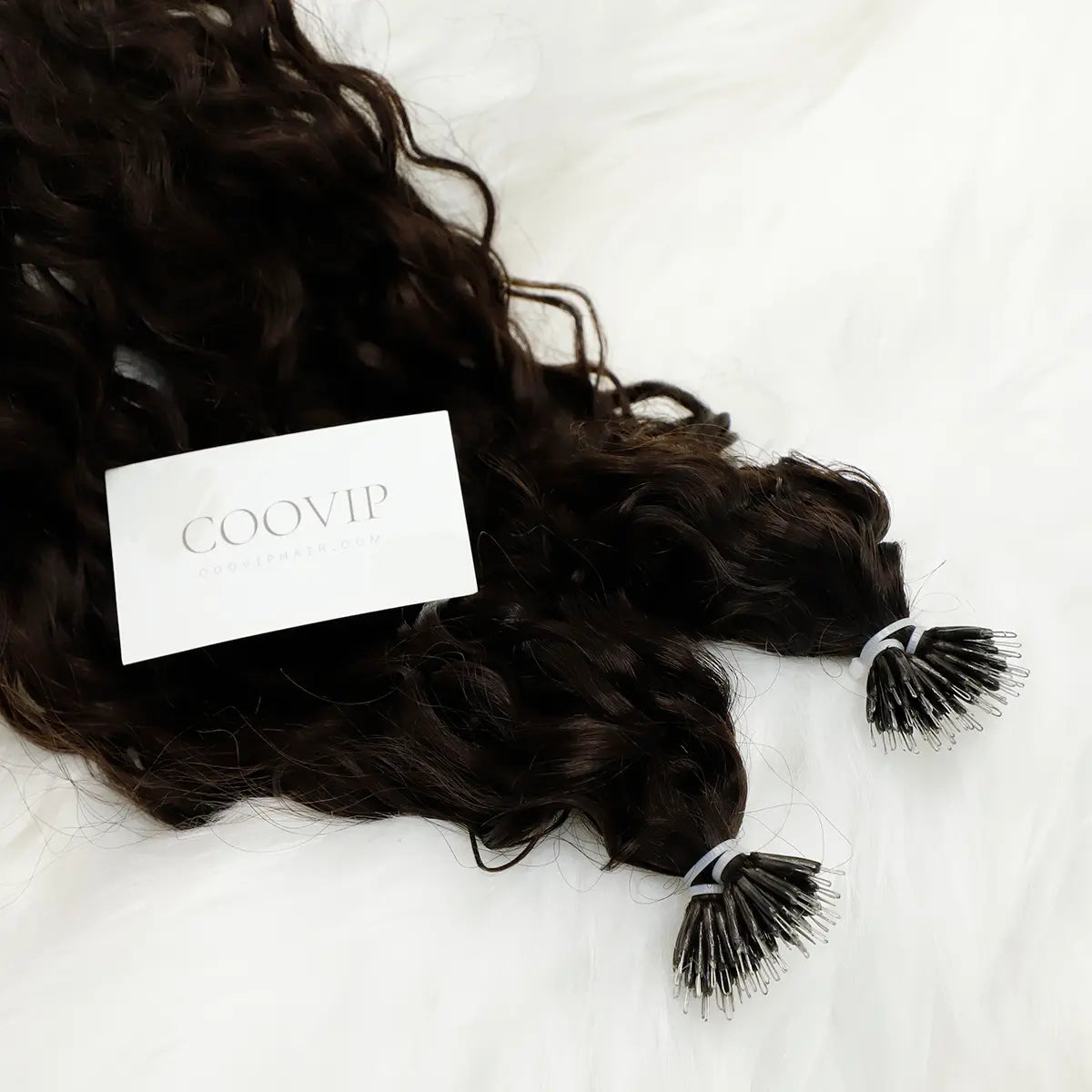 Water wave hair texture showing defined curls